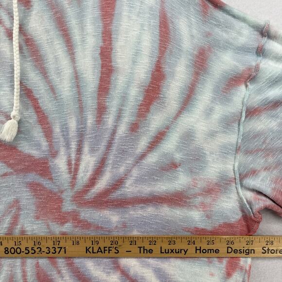 WE THE FREE Top XL Best Catch Tie Dye Tee Long Sleeve Terry Oversized Tunic Red - Picture 14 of 16